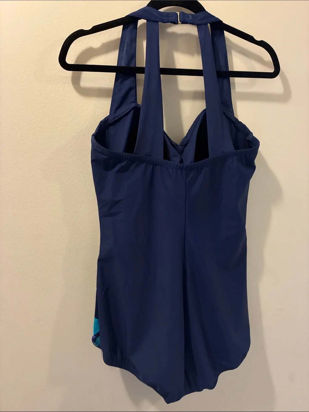 Lands End - Navy Floral Print women’s One-Piece Swimsuit - size 14L